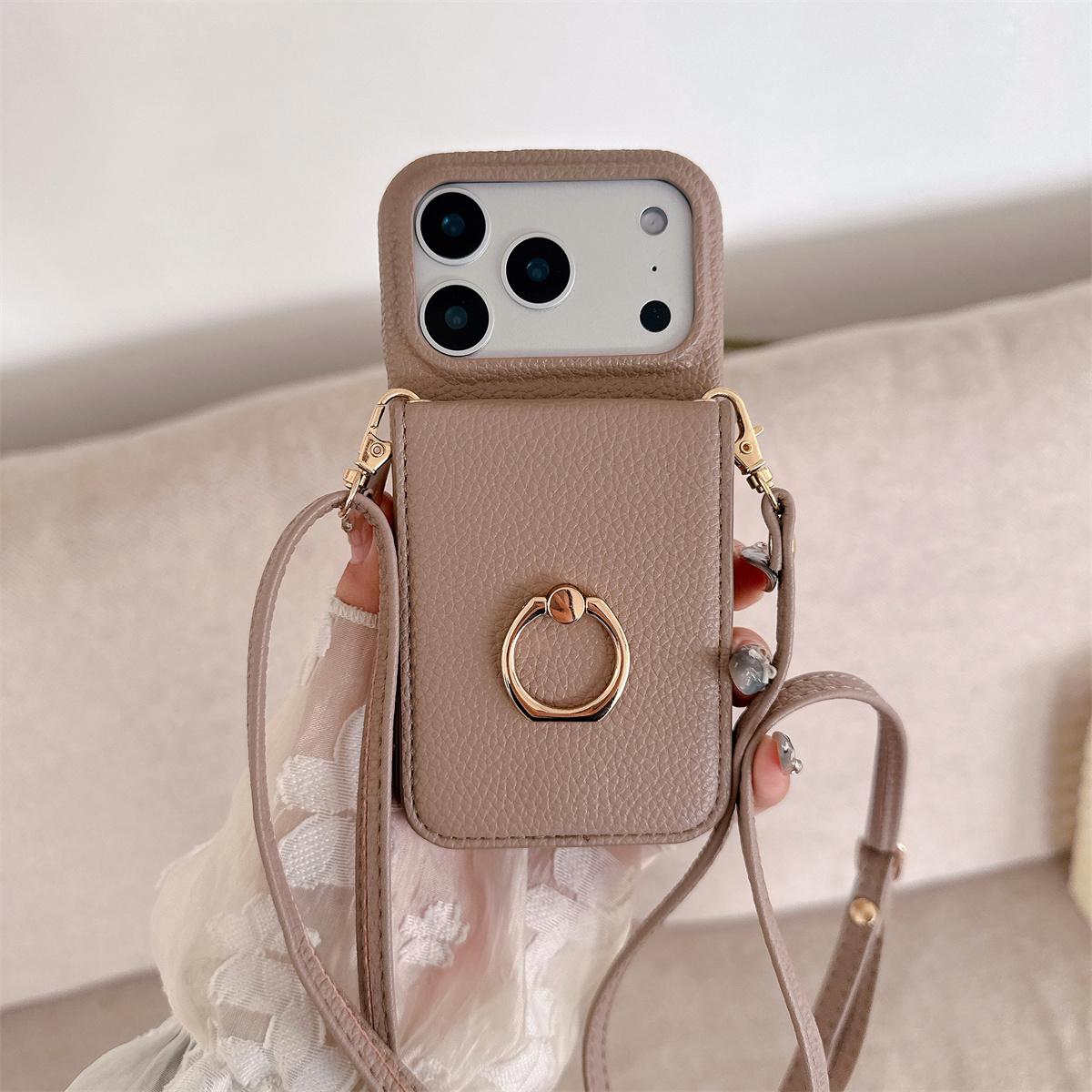 Crossbody Lanyard with Ring Ca - Leather Wallet Card Holder Phone Cover review and price