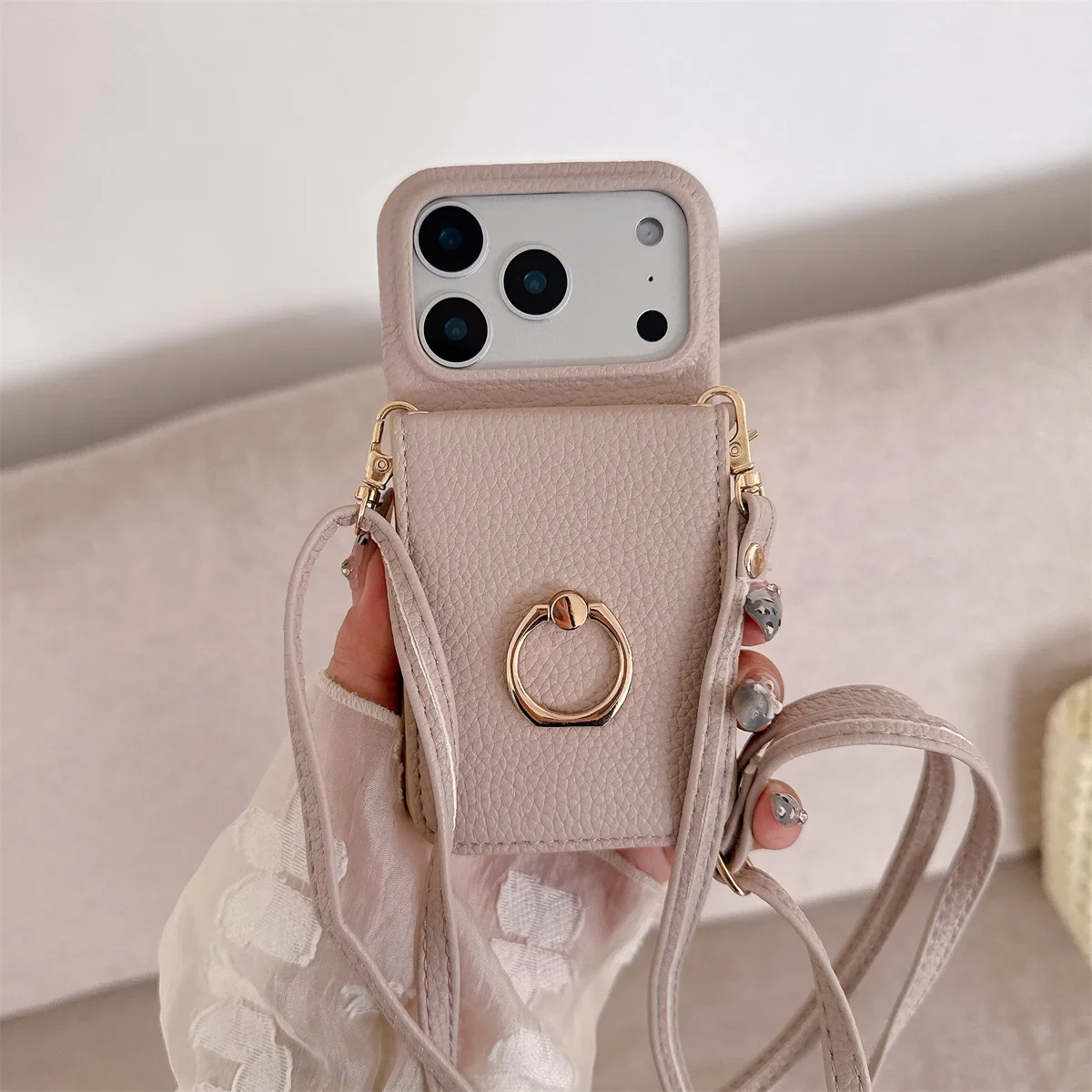 Crossbody Lanyard with Ring Ca - Leather Wallet Card Holder Phone Cover review and price